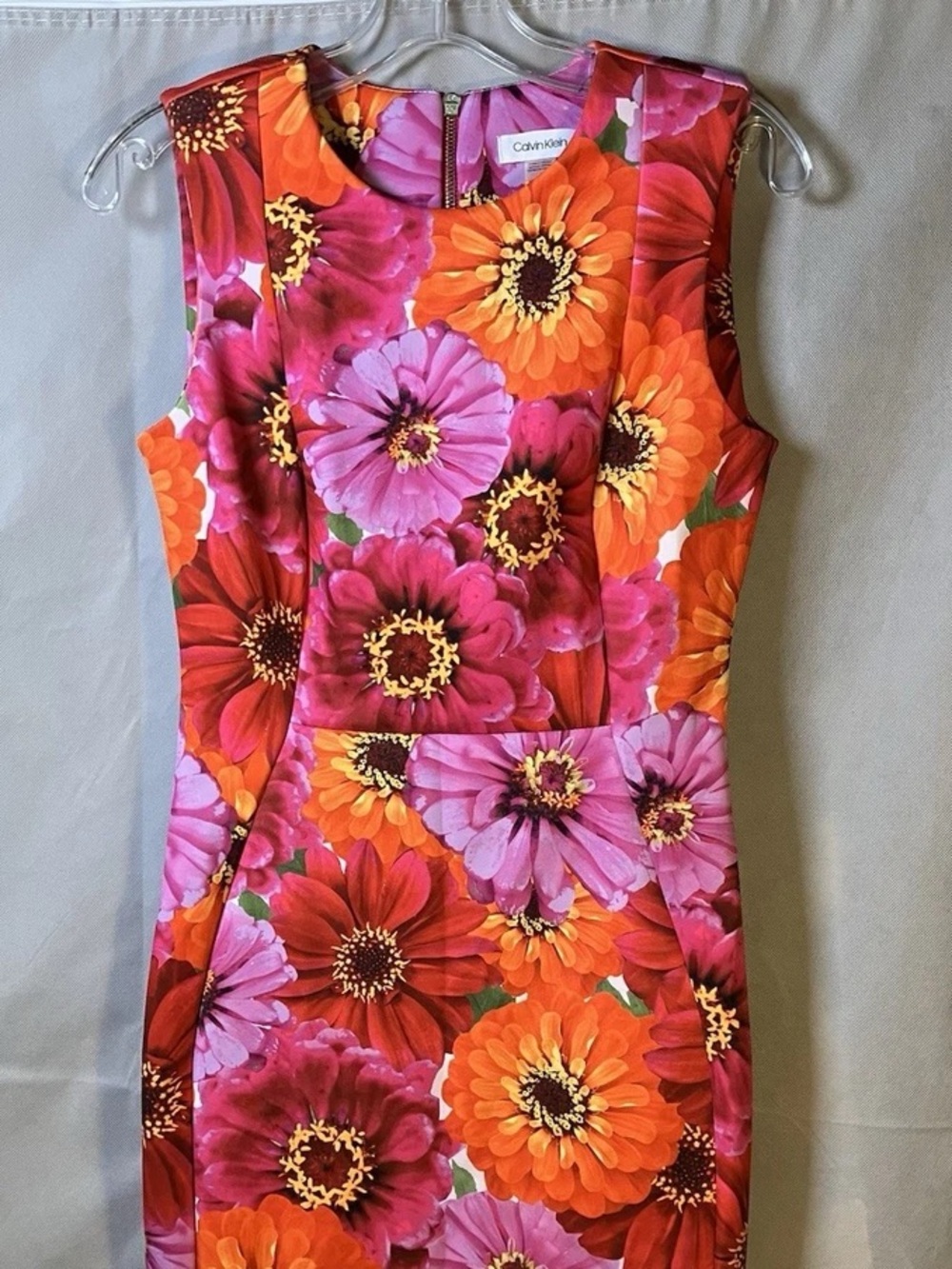 Women’s Calvin Klein floral print scuba sheath dress size 6